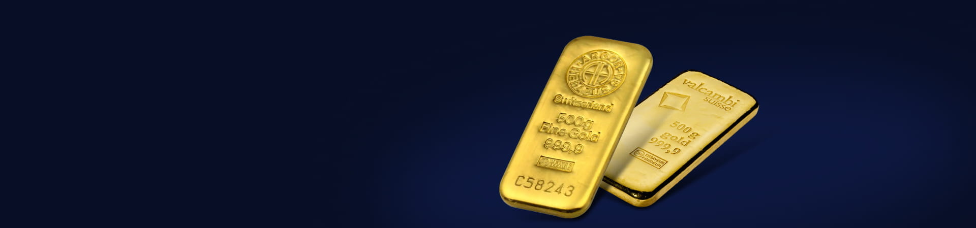 Hero banner with gold bars