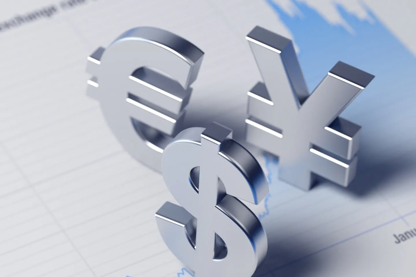 3D currency symbols