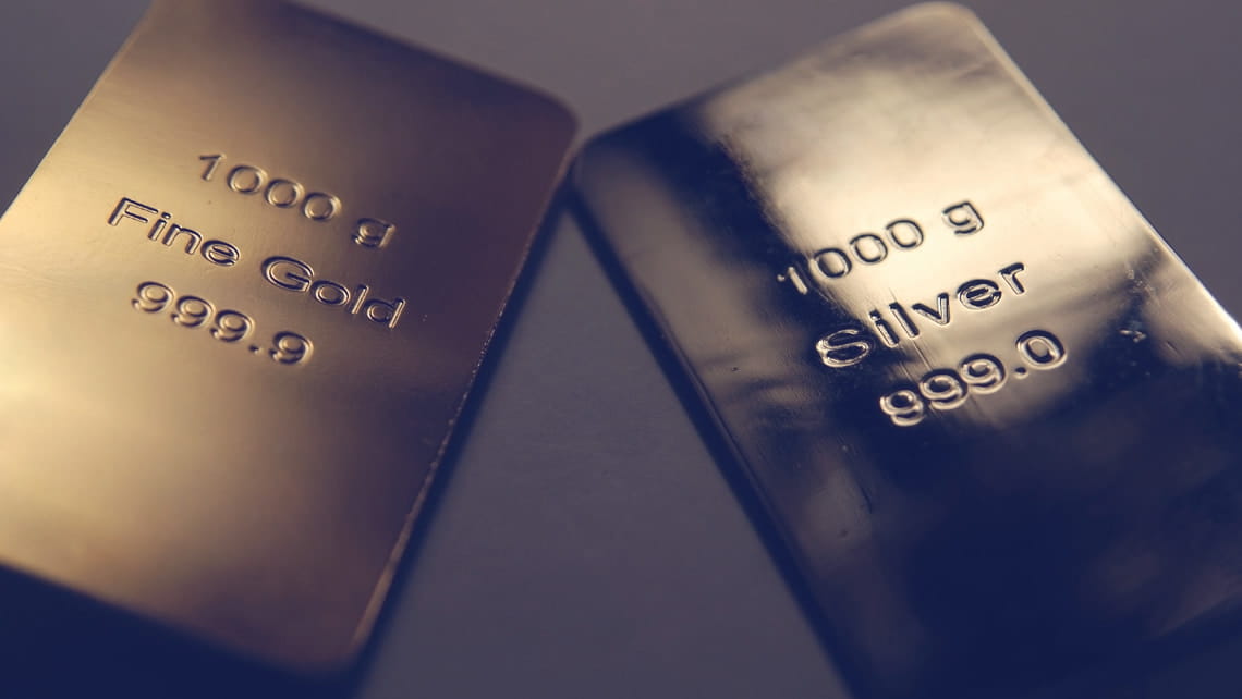 Gold and silver bars