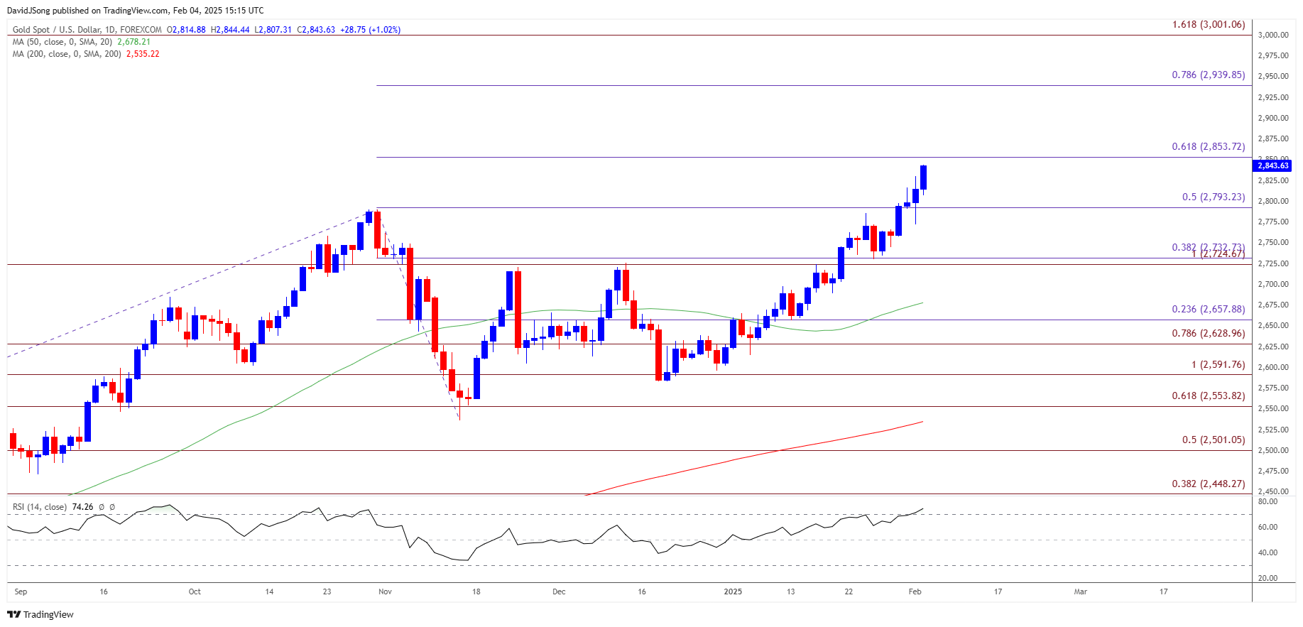 Gold Price Daily Chart 02042025