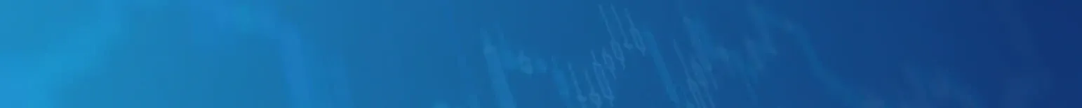 Banner degradado azul con una marca de agua de gráfico de líneas