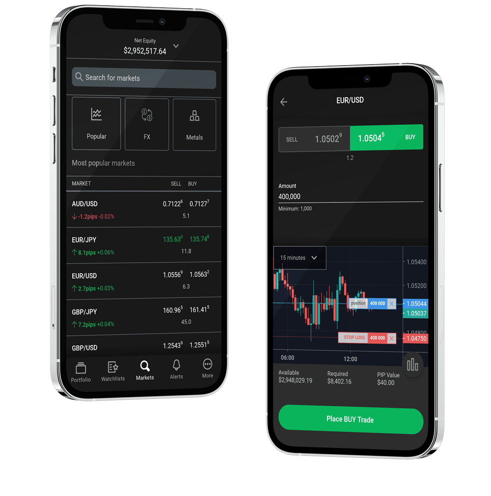 Celulares mostrando datos de trading