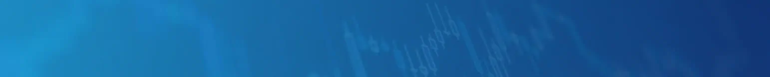 Banner degradado azul con una marca de agua de gráfico de líneas