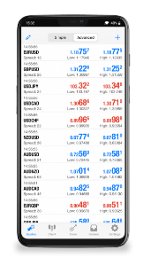 Captura de la aplicación de MetaTrader 5 para Android