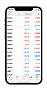 Captura de la aplicación de MetaTrader 5 para iPhone