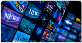 Image of multiple news channel screens