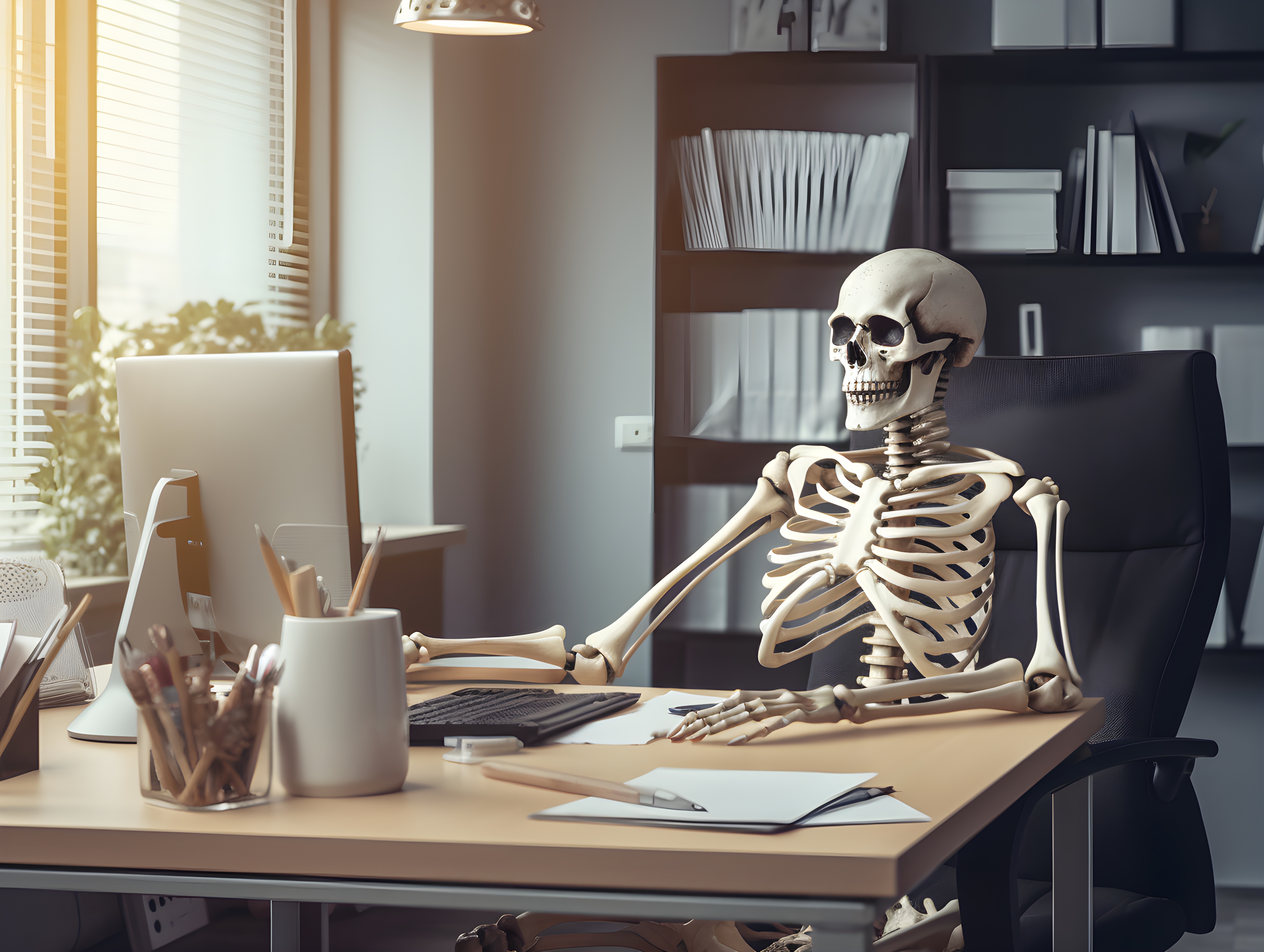 skeleton-office