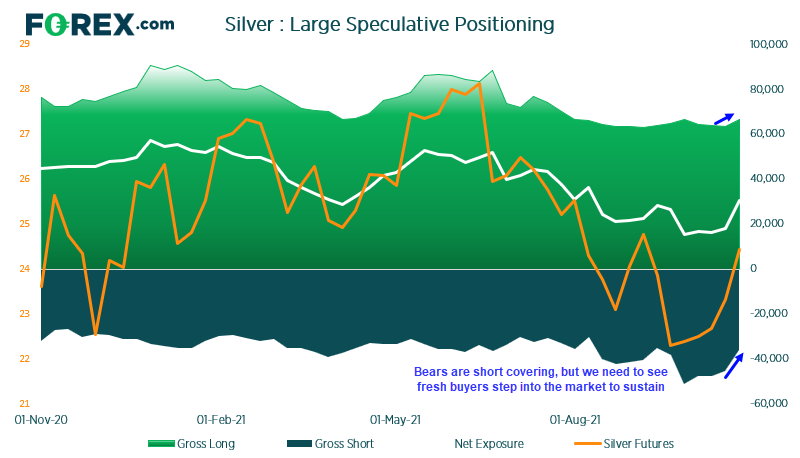 Silver's rally has been mostly fuelled by short-covering